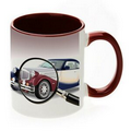 11 Oz. Full Color Two Tone Mug (Maroon Red Handle & Interior)